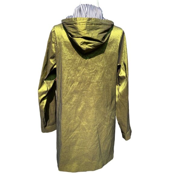 MyCra Pac One‎ Iridescent Green Rain Jacket SZ 1 S/M Oversized Pockets - Picture 3 of 8
